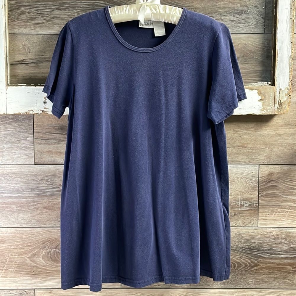 DIVIDENDS Maternity Top, Size Medium, Navy Blue, Vintage